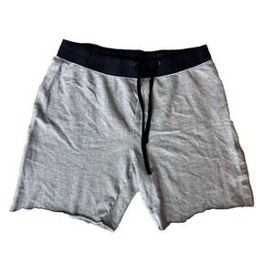 James Perse Men 100% Soft Cotton Gray & Black Drawstring Lounge Shorts Sz 3 (L)